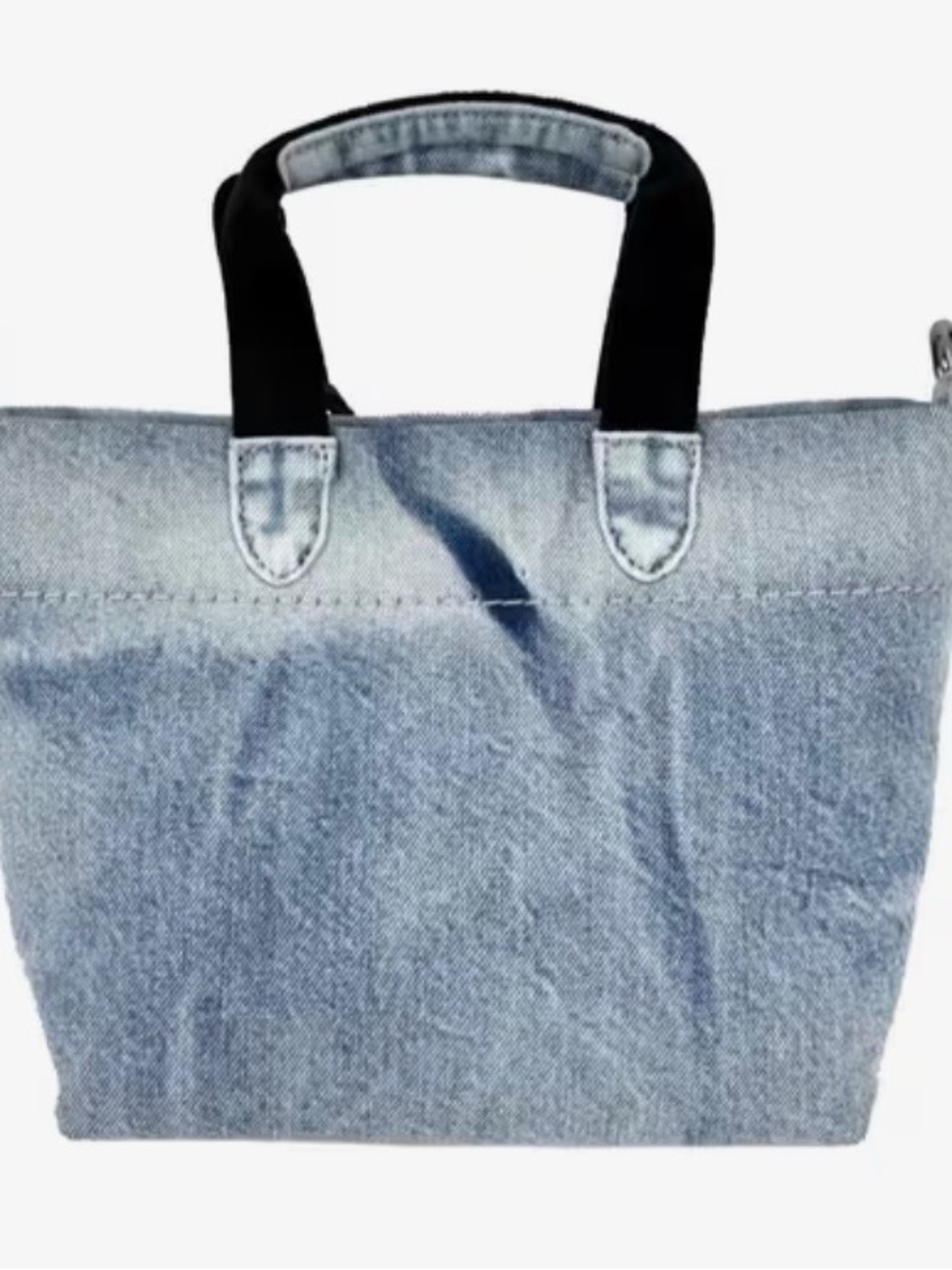 NWT Coach Denim Small Tote Bag/Crossbody Bag with Black Handles - Picture 3 of 5